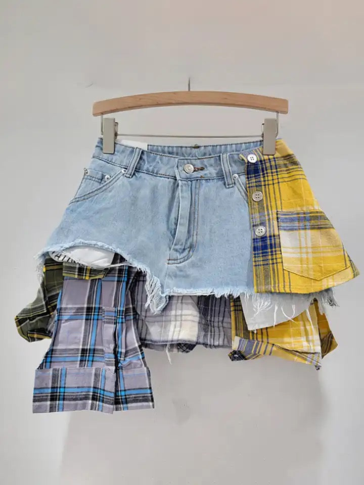 Plaid Remix Skorts