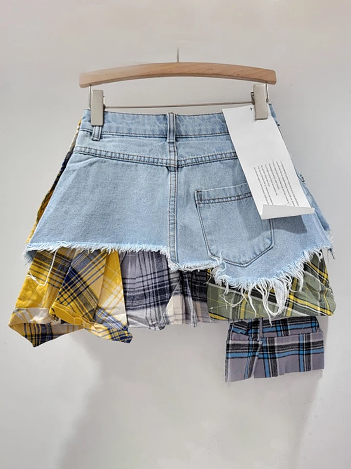 Plaid Remix Skorts